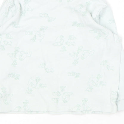 George Baby Blue Geometric Cotton Basic T-Shirt Size 12-18 Months Round Neck  - Disney