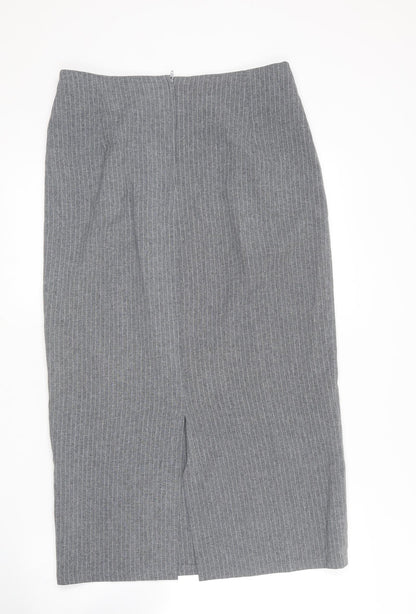St Bernard  Womens Grey Striped Polyester Straight & Pencil Skirt Size 12