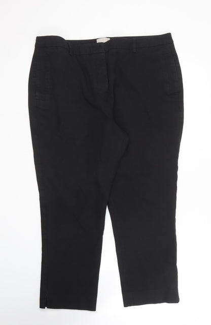 Kley Womens Black  Cotton Trousers  Size 18 L23 in Regular