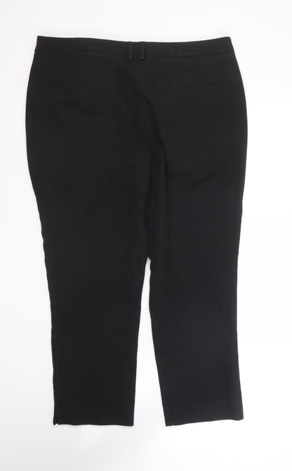 Kley Womens Black  Cotton Trousers  Size 18 L23 in Regular