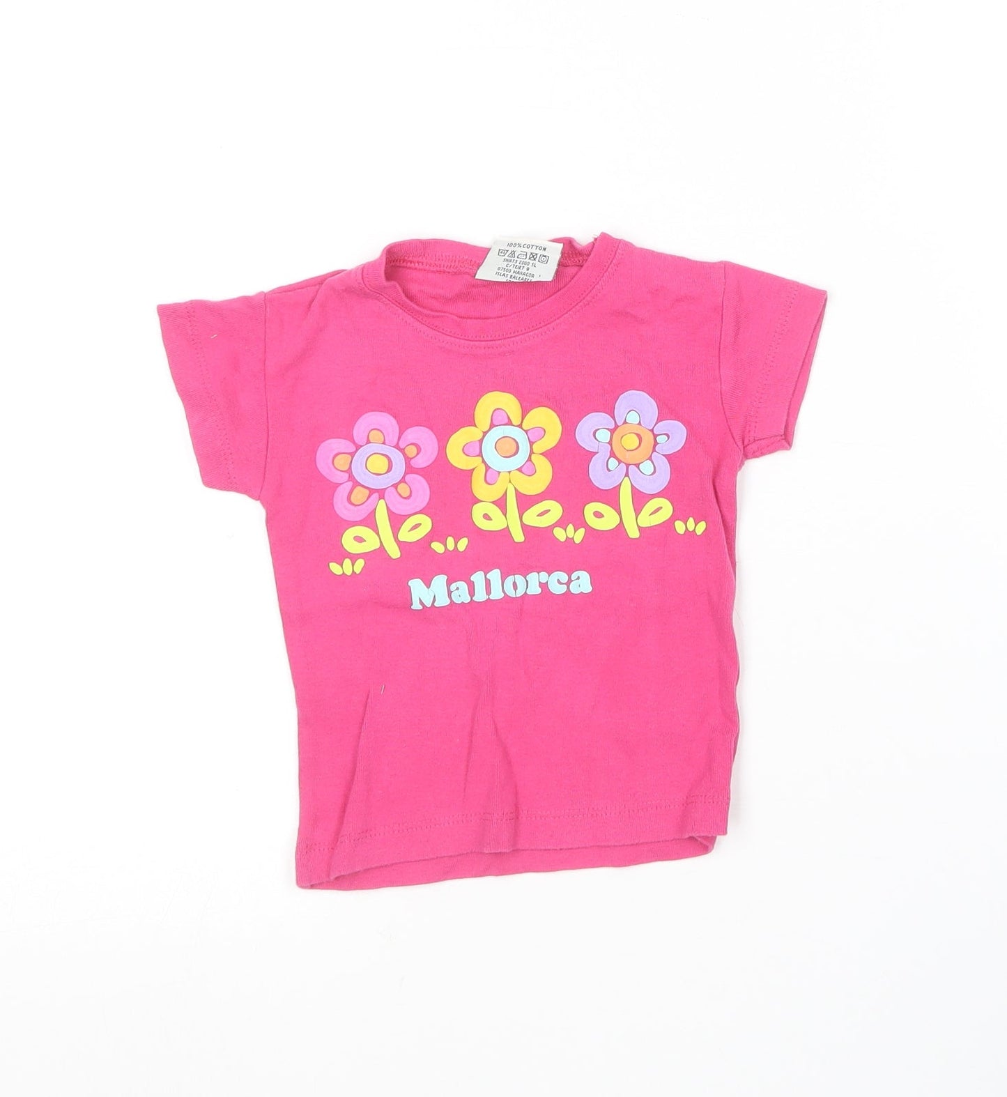 Impulse Wear Baby Pink  Cotton Basic T-Shirt Size 12 Months Round Neck  - Mallorca