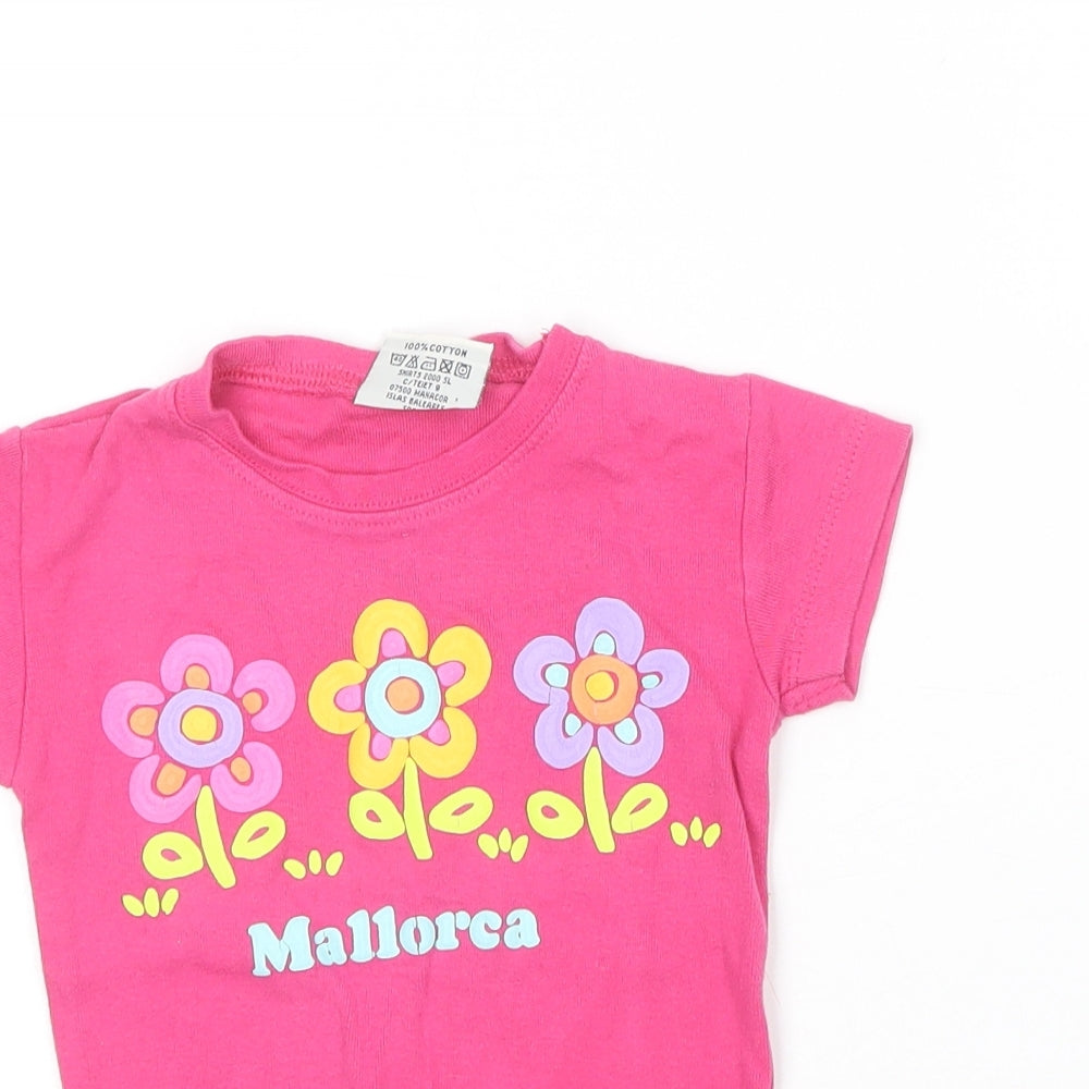 Impulse Wear Baby Pink  Cotton Basic T-Shirt Size 12 Months Round Neck  - Mallorca