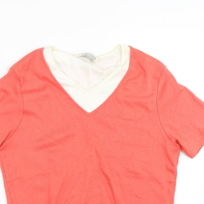 Womens UK Size S Carolyn Taylor Orange Basic T-Shirt