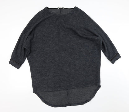 Apricot Mens Grey Crew Neck  Acrylic Pullover Jumper Size L