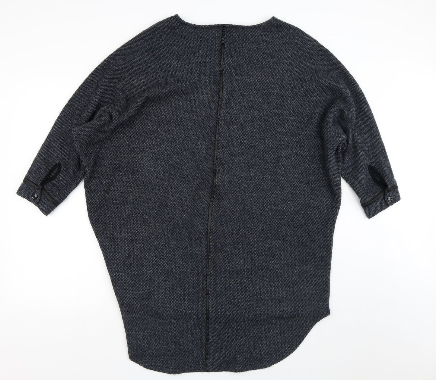 Apricot Mens Grey Crew Neck  Acrylic Pullover Jumper Size L
