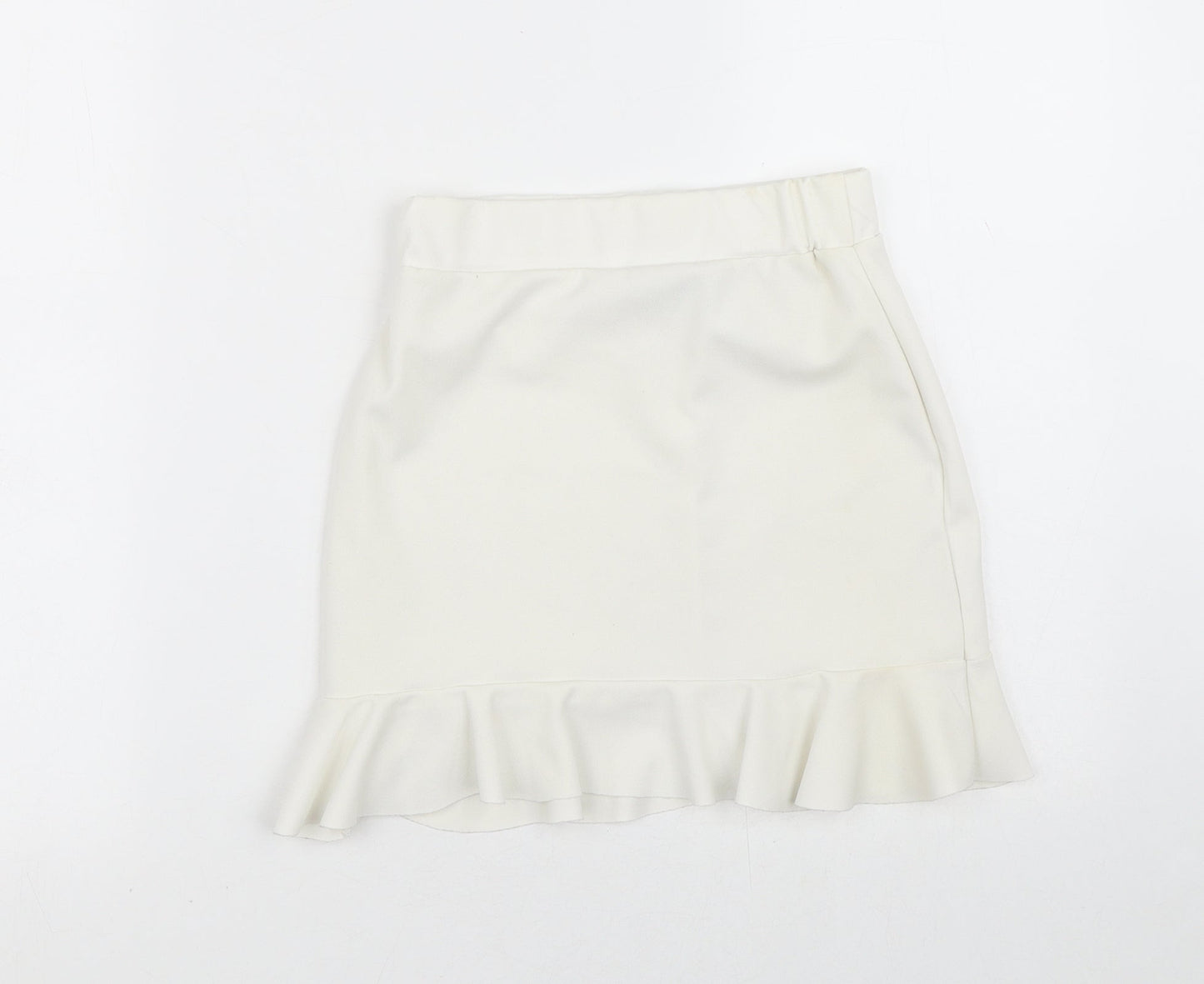 Parisian Womens White  Polyester A-Line Skirt Size 8