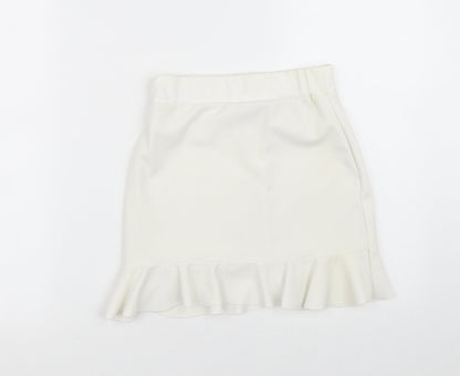 Parisian Womens White  Polyester A-Line Skirt Size 8