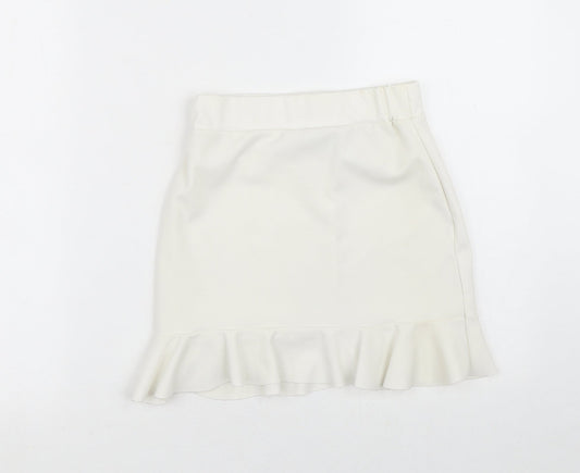 Parisian Womens White  Polyester A-Line Skirt Size 8