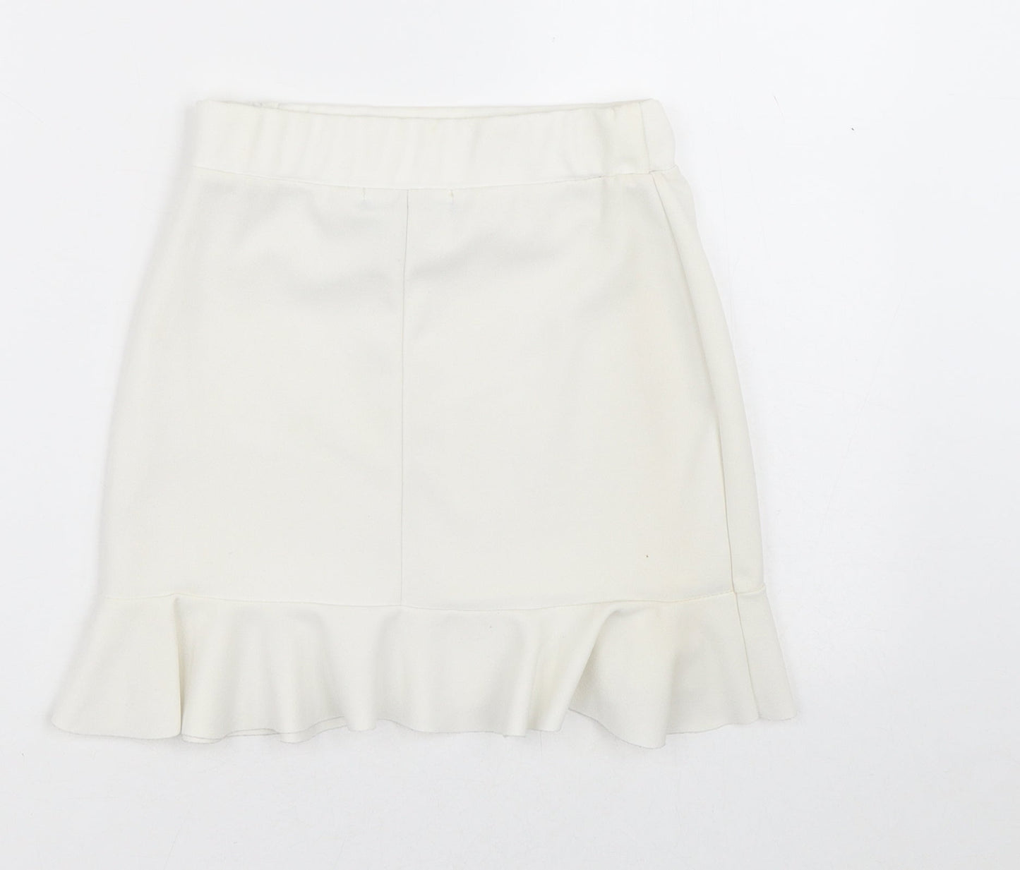 Parisian Womens White  Polyester A-Line Skirt Size 8