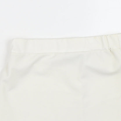 Parisian Womens White  Polyester A-Line Skirt Size 8