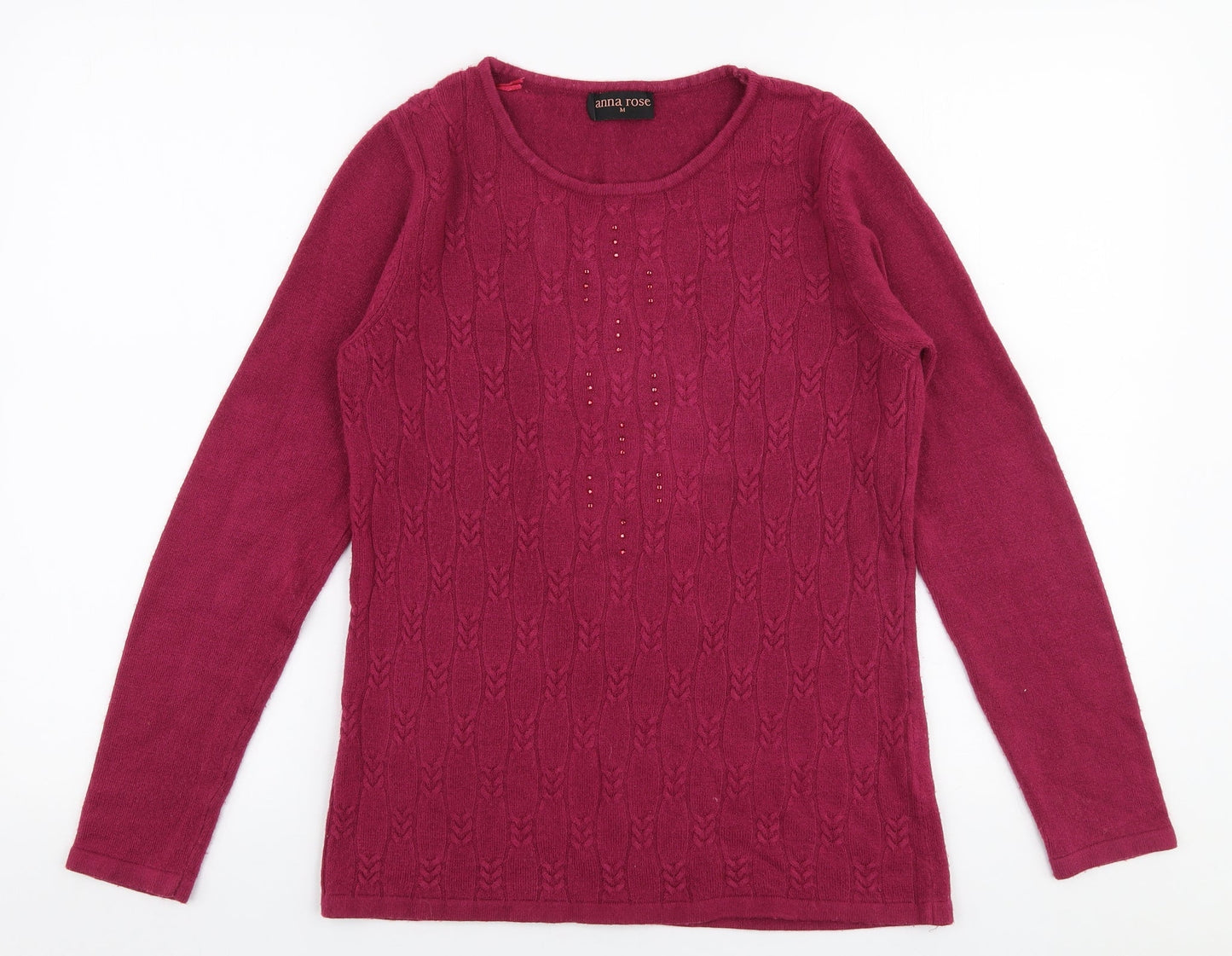 Womens UK Size M Anna Rose Pink Pullover Jumper