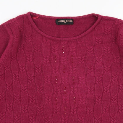 Womens UK Size M Anna Rose Pink Pullover Jumper
