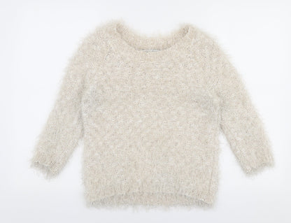 Womens UK Size 12 Debenhams Beige Pullover Jumper