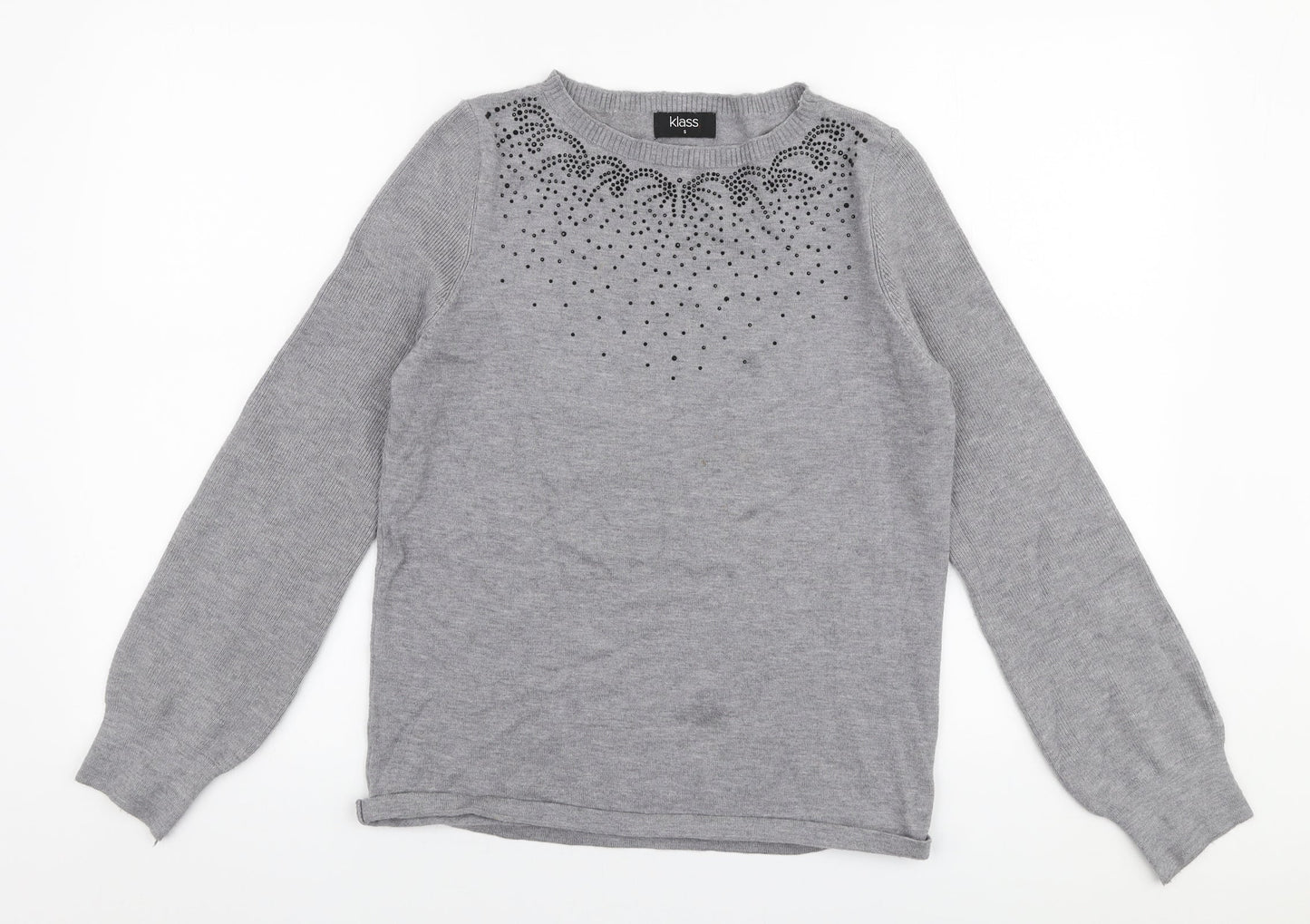 Womens UK Size S Klass Grey Pullover Jumper