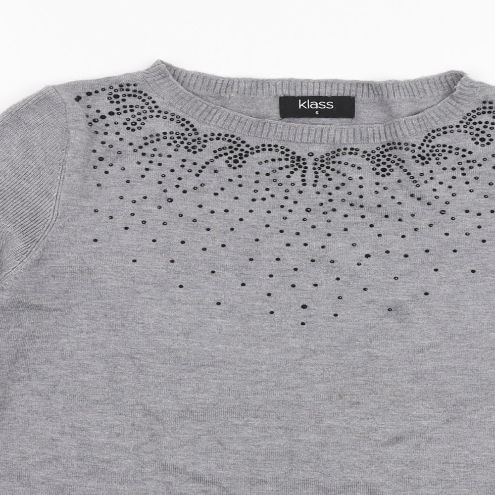 Womens UK Size S Klass Grey Pullover Jumper