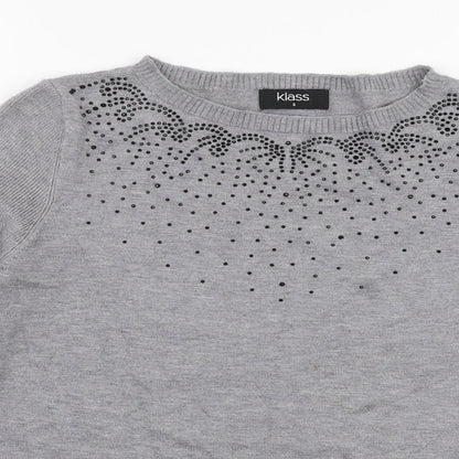 Womens UK Size S Klass Grey Pullover Jumper