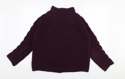 Womens UK Size M Marks and Spencer Purple Pullover Jumper