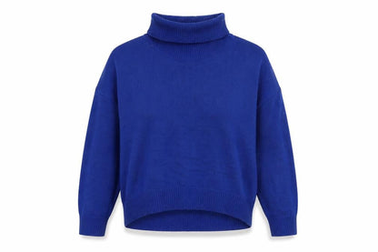 H&M Womens Blue Roll Neck  Acrylic Pullover Jumper Size M