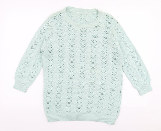 Womens UK Size S Mia Moda Green Pullover Jumper