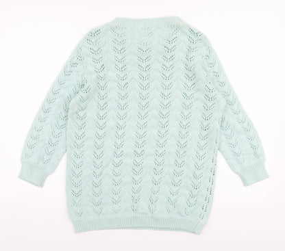 Womens UK Size S Mia Moda Green Pullover Jumper