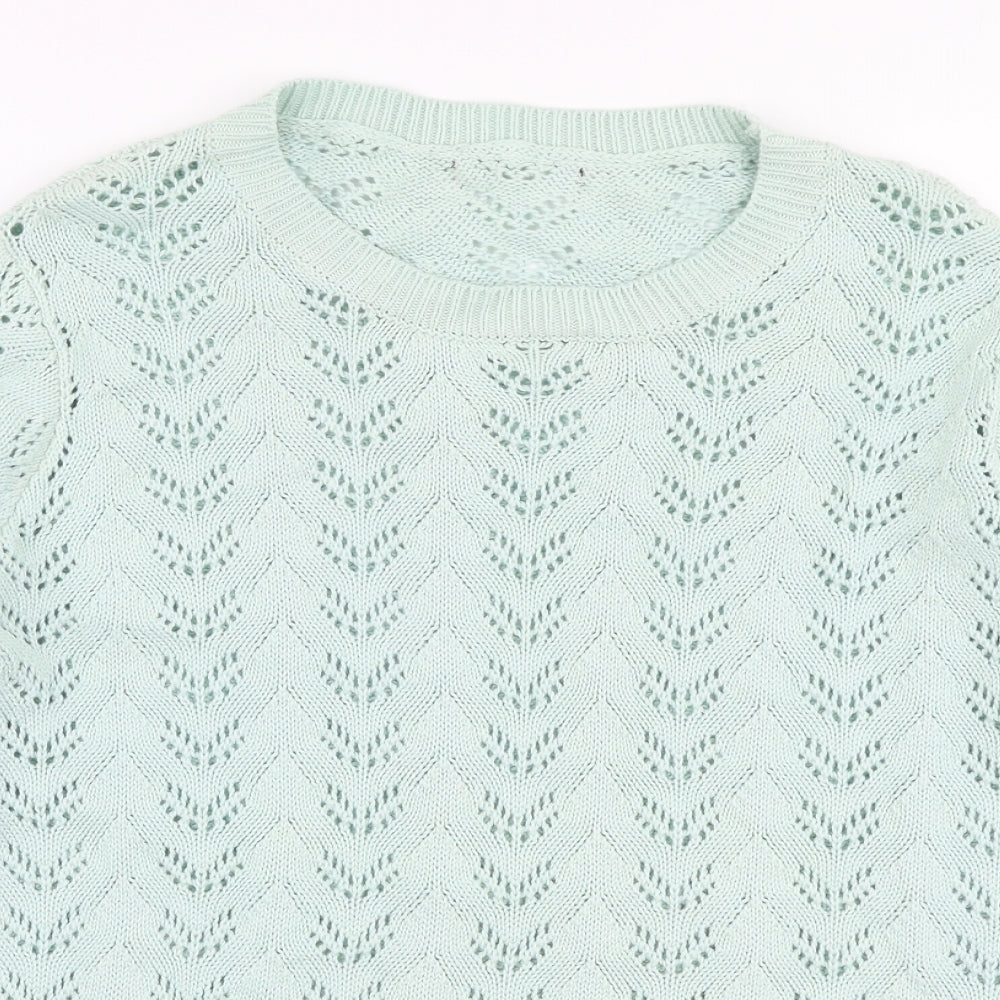 Womens UK Size S Mia Moda Green Pullover Jumper