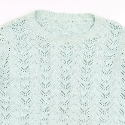 Womens UK Size S Mia Moda Green Pullover Jumper