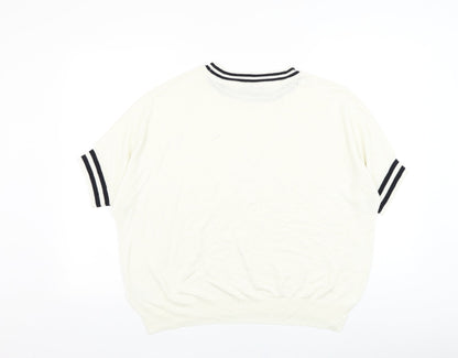 Womens UK Size L NEXT White Pullover Jumper