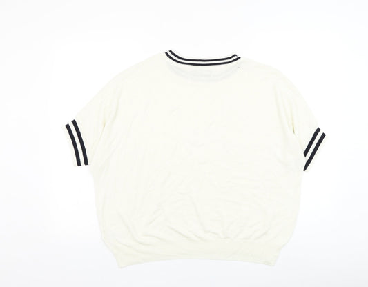 Womens UK Size L NEXT White Pullover Jumper