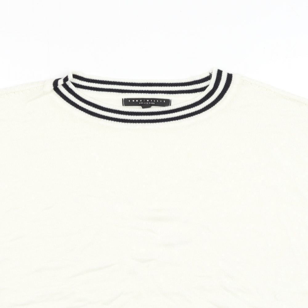 Womens UK Size L NEXT White Pullover Jumper