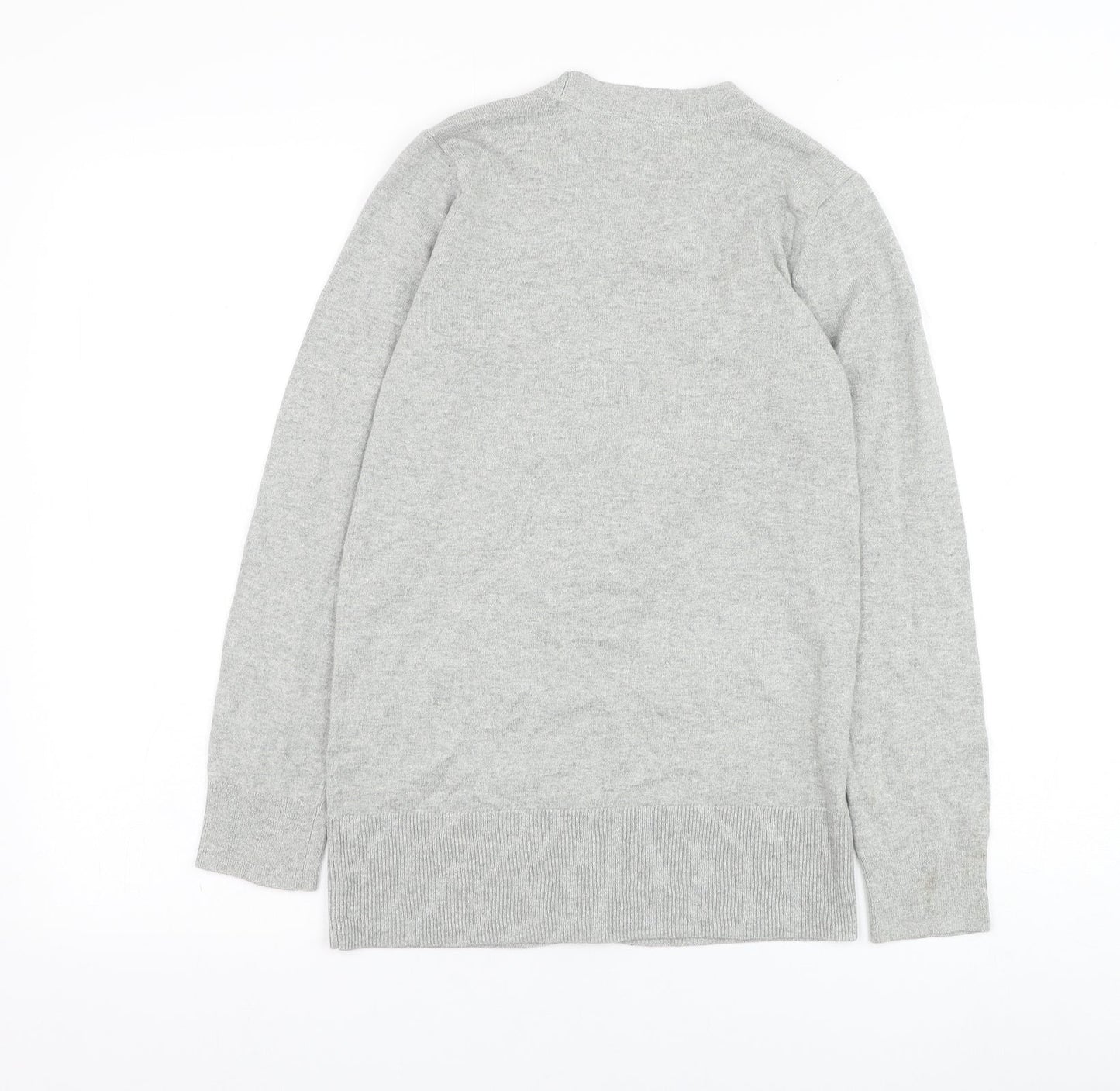 Gap Girls Grey V-Neck  Polyester Cardigan Jumper Size L  Button