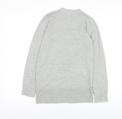 Gap Girls Grey V-Neck  Polyester Cardigan Jumper Size L  Button