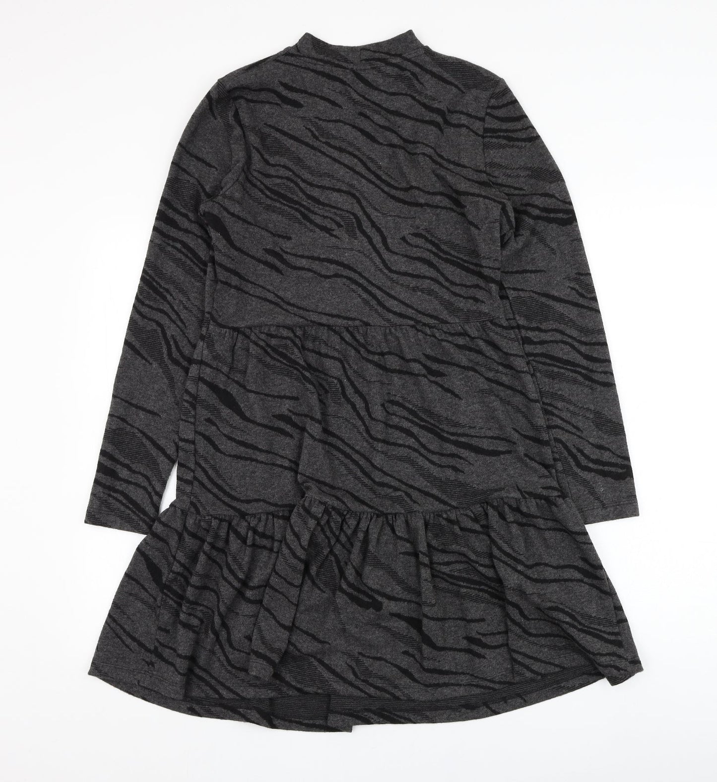 Oasis Womens Black  Polyester Skater Dress  Size S  Round Neck Pullover