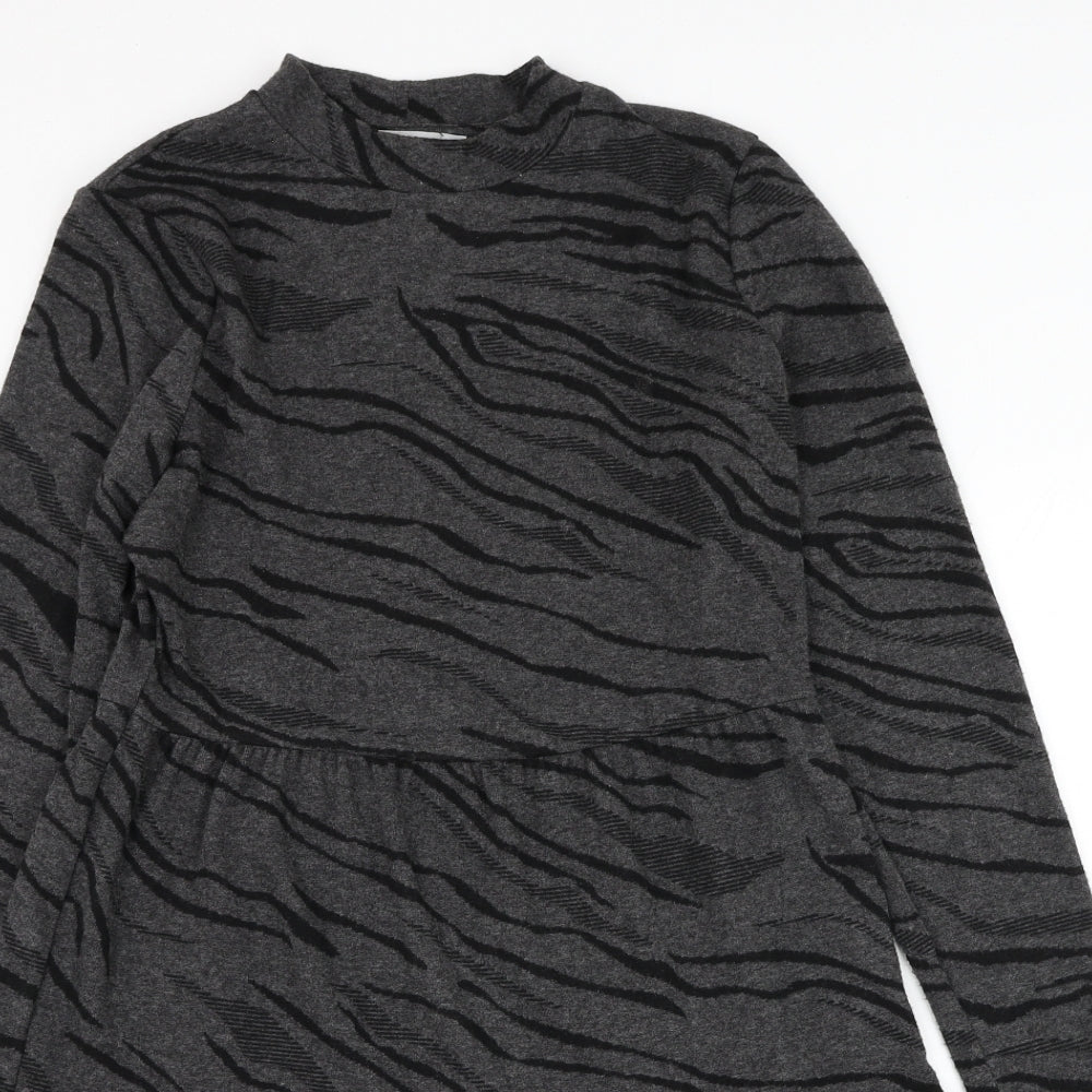 Oasis Womens Black  Polyester Skater Dress  Size S  Round Neck Pullover