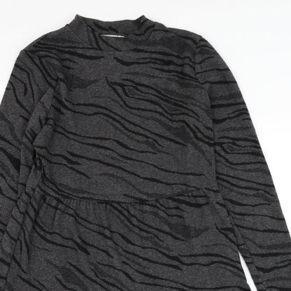 Oasis Womens Black  Polyester Skater Dress  Size S  Round Neck Pullover