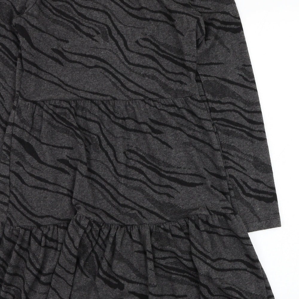 Oasis Womens Black  Polyester Skater Dress  Size S  Round Neck Pullover