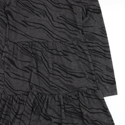 Oasis Womens Black  Polyester Skater Dress  Size S  Round Neck Pullover