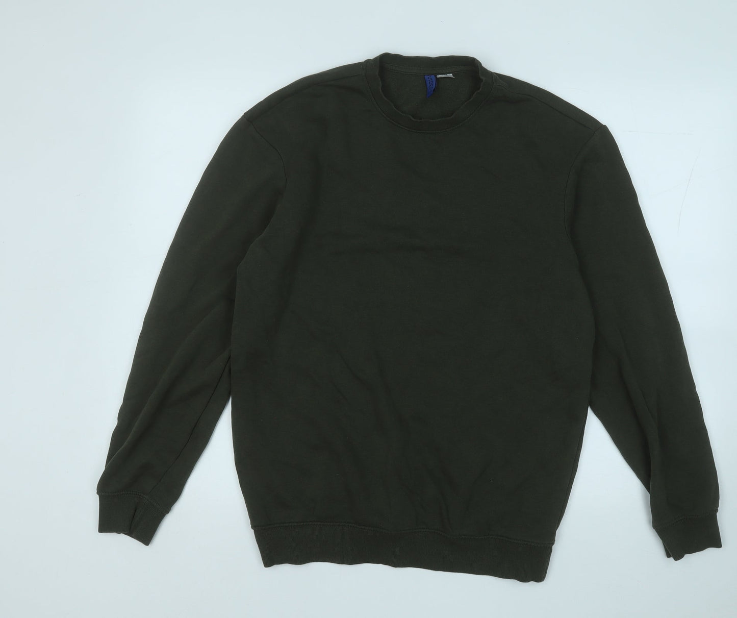 Divided Womens Green  Cotton Pullover Sweatshirt Size S