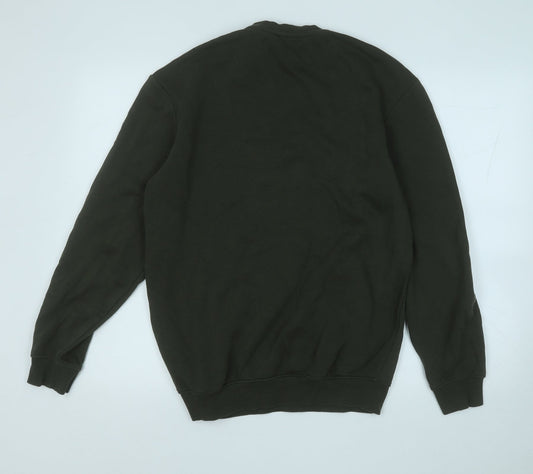 Divided Womens Green  Cotton Pullover Sweatshirt Size S