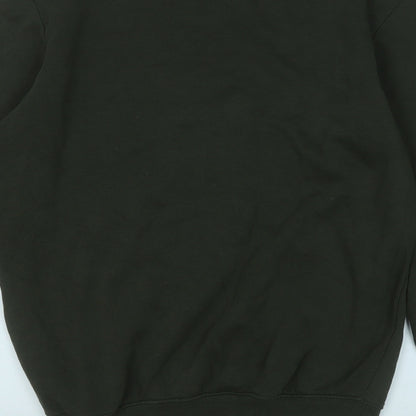Divided Womens Green  Cotton Pullover Sweatshirt Size S