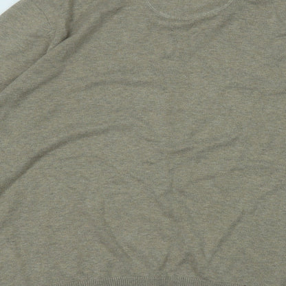 Greenwoods Mens Beige Round Neck  Cotton Pullover Jumper Size M