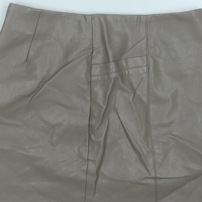 New Look Womens Brown  Polyester A-Line Skirt Size 8