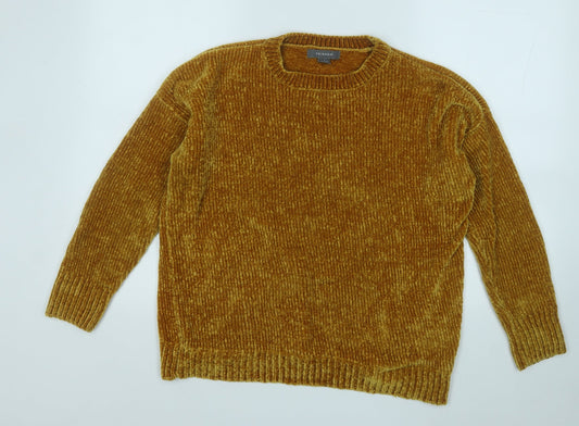Primark Womens Yellow Round Neck  Polyester Pullover Jumper Size 10