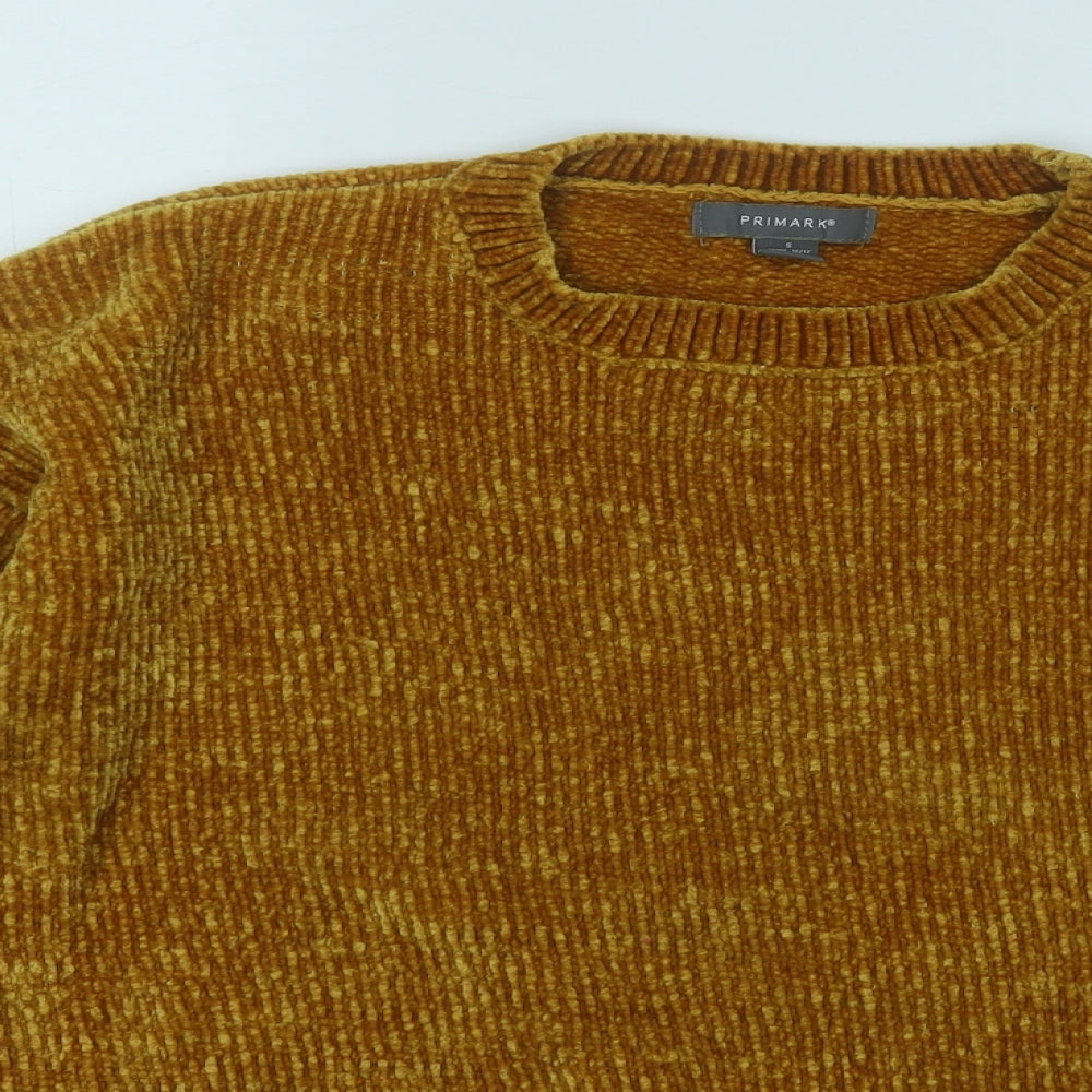 Primark Womens Yellow Round Neck  Polyester Pullover Jumper Size 10