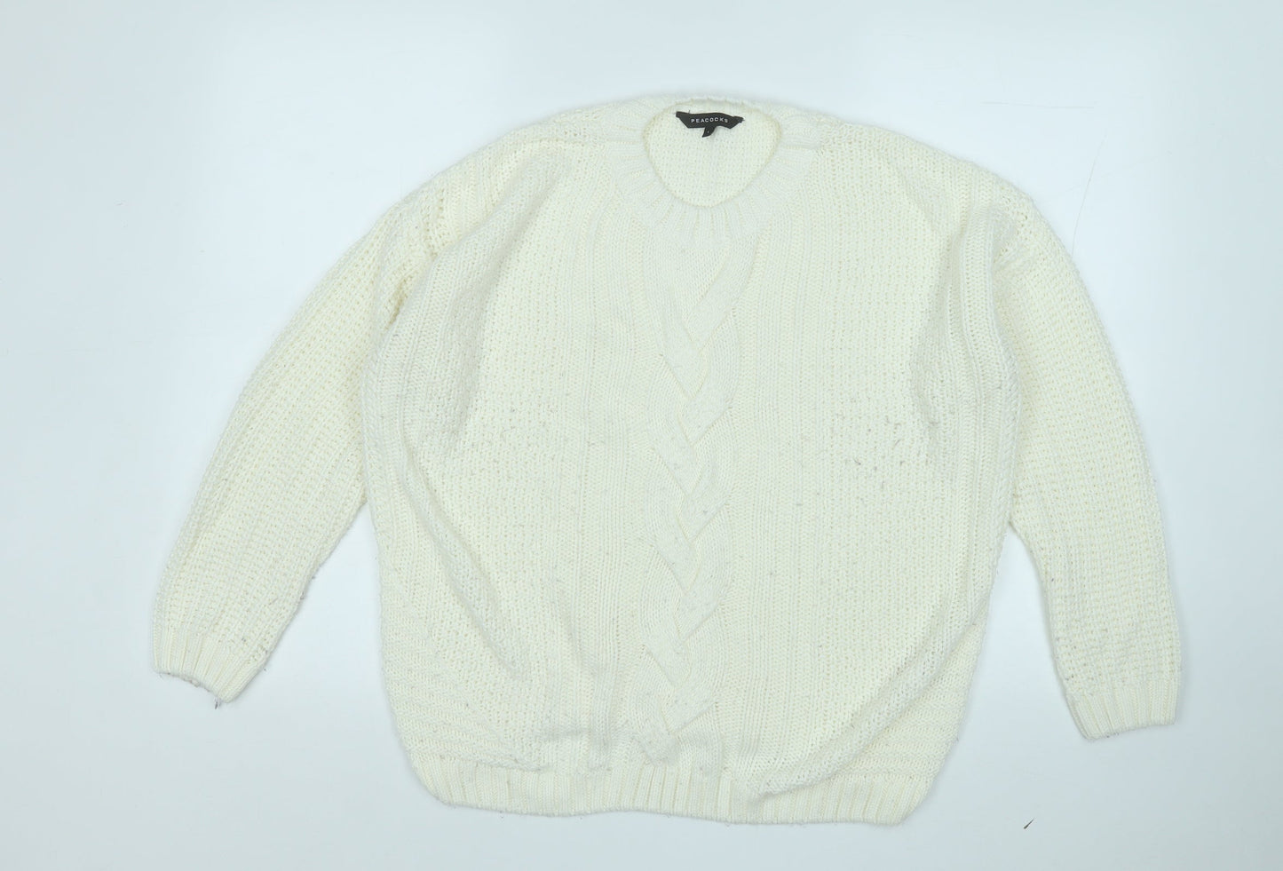 Womens UK Size L Peacocks Yellow Pullover Jumper