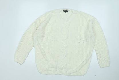 Womens UK Size L Peacocks Yellow Pullover Jumper