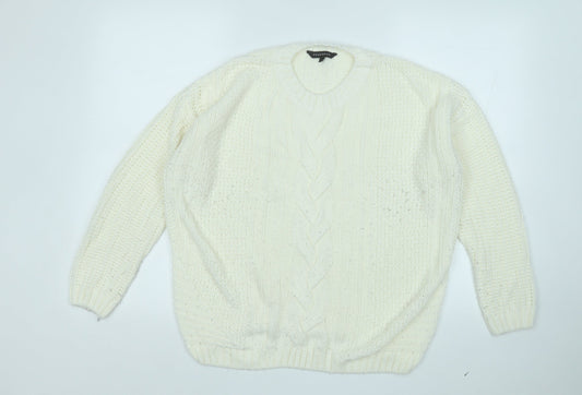 Womens UK Size L Peacocks Yellow Pullover Jumper