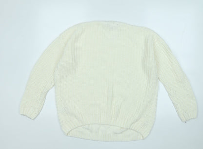 Womens UK Size L Peacocks Yellow Pullover Jumper