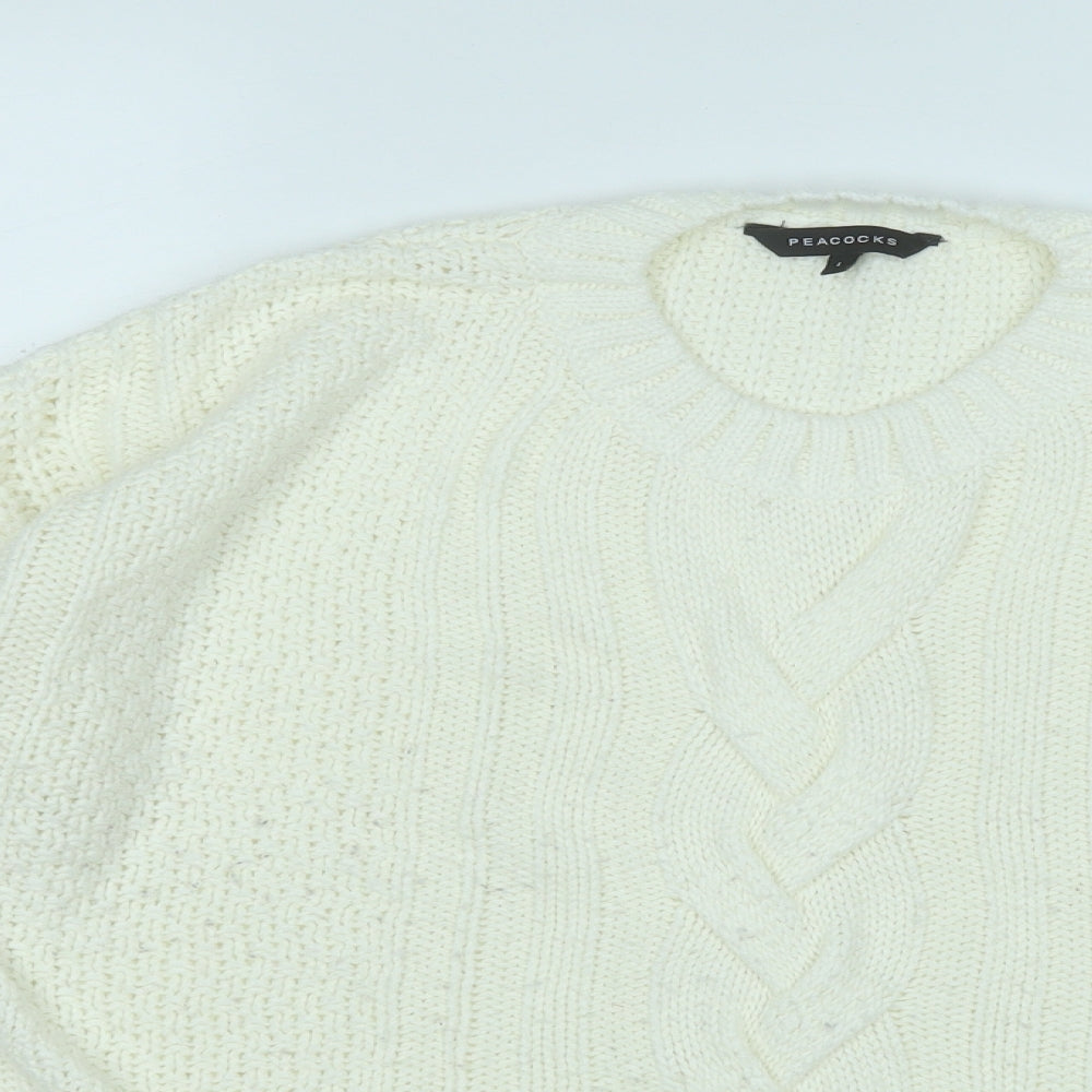 Womens UK Size L Peacocks Yellow Pullover Jumper