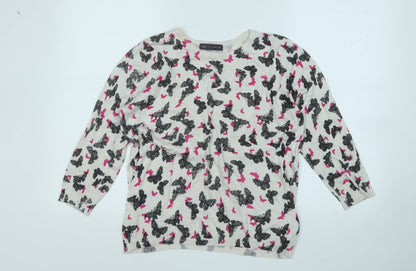 Womens UK Size 14 Marks and Spencer White Pullover Jumper