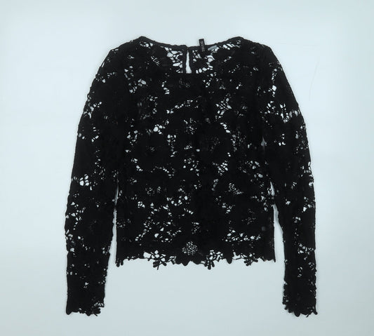 Womens UK Size 10 Divided Black Pullover Jumper